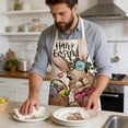 thumbnail image 4 of Gumesh Easter Bunny Apron, Cute Rabbit Print Kitchen Cooking Apron for Women Men, Festive Holiday BBQ Grill Apron with Adjustable Neck, 4 of 6