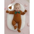 thumbnail image 3 of Spewahor Infant Baby Girl Boy Christmas Fall Romper 0 3 6 12 18 24 Months Bowtie Long Sleeve Footie Romper Knotted Hat, 3 of 9