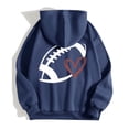 thumbnail image 5 of Sweat à Capuche de Sport Décontracté à Manches Longues avec Poche et Cordon de Serrage pour Femmes Imprimé Rugby à la Mode Taille 11, 5 of 5