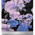 thumbnail image 1 of Soimoi Poly Georgette Fabric Leaves & Rose Flower Decor Fabric Printed Yard 52 Inch Wide, 1 of 1
