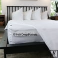thumbnail image 3 of ELIZABETH SAMUEL - White Queen Size Bed Sheet Set 100% Bamboo  - 15” Deep Pockets Soft and Cooling Wrinkle-Free, Machine Washable 6 pieces - 4 pillow cases, 1 flat sheet, 1 fitted sheet (White, Queen), 3 of 7