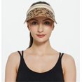 thumbnail image 2 of Women Leopard Sun Visors Wide Brim Foldable Straw Roll Up Bow Tennis Beach Golf Hats, 2 of 4