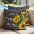 thumbnail image 2 of Pillow Covers 18x18 Set of 2, Yellow Sunflowers Square Throw Pillow Covers for Couch/Sofa/Living Room, Farmhouse Floral Rustic Leaves Dark Grey Decorative Soft Pillowcases for Couch Throw Pillows, 2 of 9