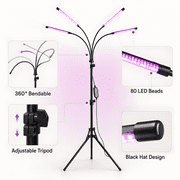 DAYBETTER Grow Light for Indoor Plants, 4 Heads Full Spectrum Plant Light with Adjustable Stand, 3 Light Modes Grow Lamp with Auto Timer & 10 Dimmable Brightness