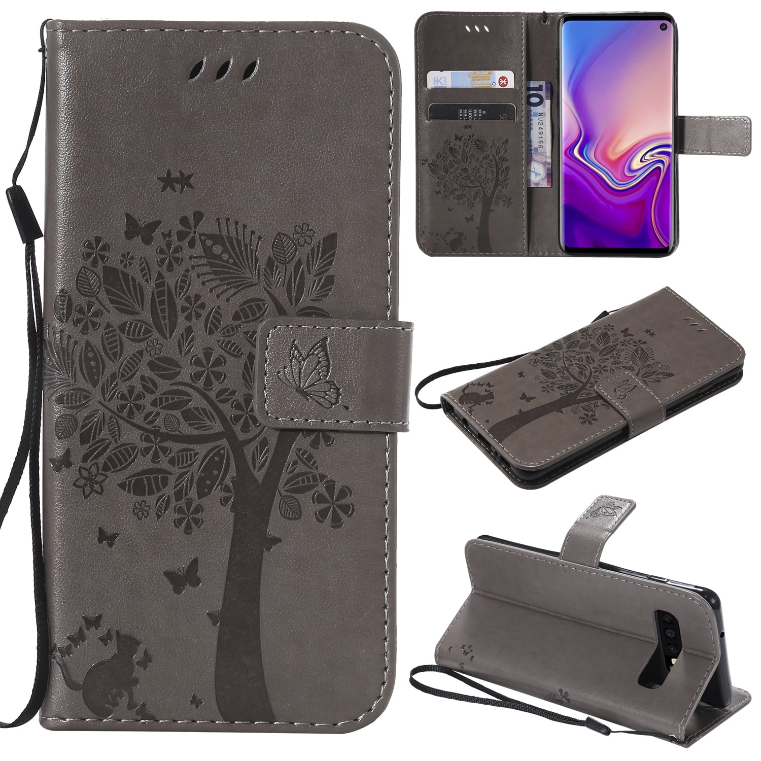 Galaxy S10 Case, Samsung Galaxy S10 Phone Cases, Allytech [Embossed Cat