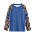 thumbnail image 4 of idosla Girl's Athletic Leopard Print Sweatshirt Crew Neck Long Sleeve Tops Fall Clothes (Blue, 7-8 Years), 4 of 5