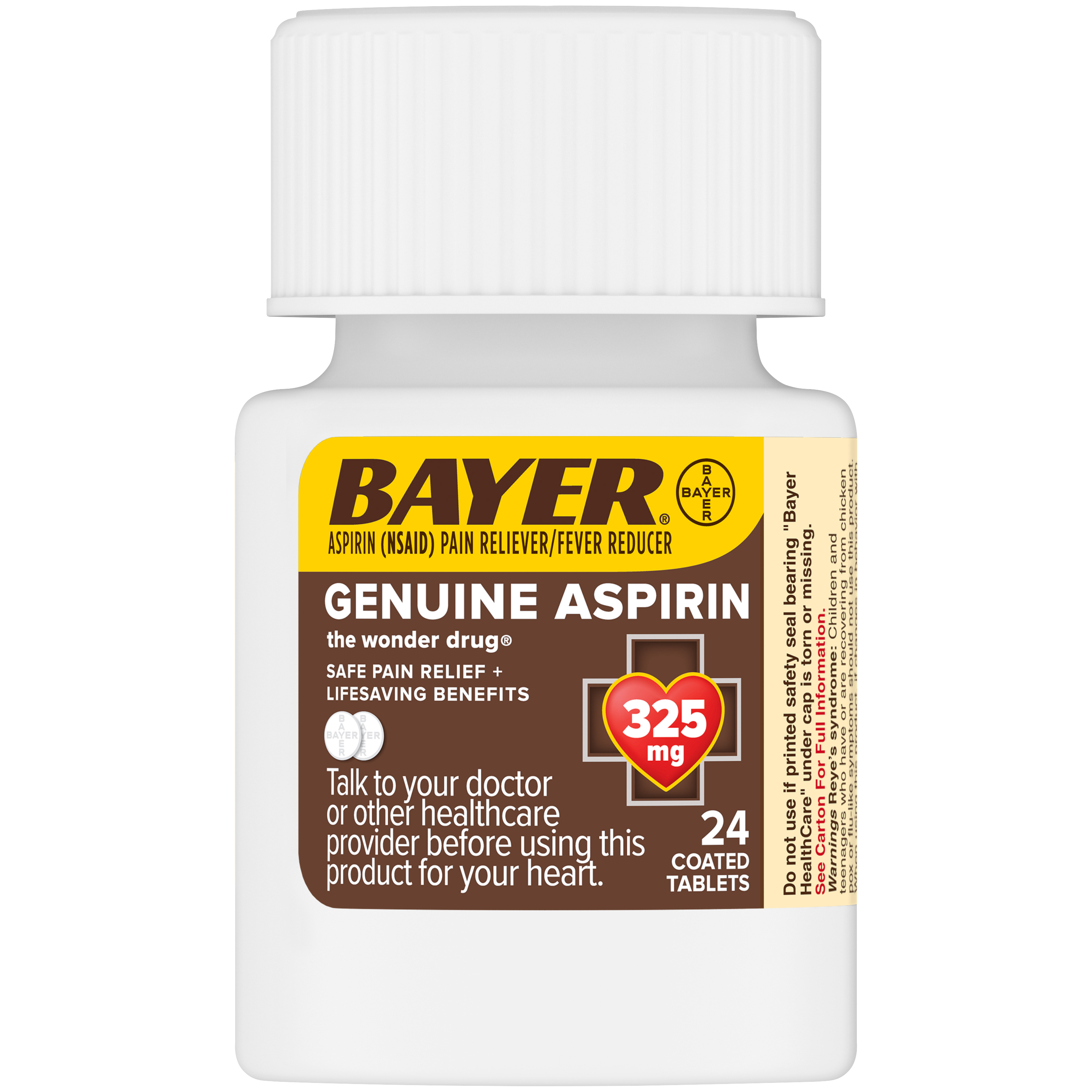 Genuine Bayer Aspirin Pain Reliever / Fever Reducer 325mg Coated ...