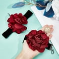 thumbnail image 3 of 1 Set Gothic Cloth Flower Cord Bracelet & Choker Necklace Velvet Jewelry Set for Women Dark Red 7~7-3/8 inch(17.7~18.7cm) 13.31~13.46 inch(33.8~34.2cm) 2Pcs/set, 3 of 6