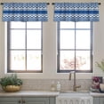 thumbnail image 3 of LALILO Kitchen Curtain Valance Ikat Tie Dye With Stripes And Rod Pocket Window Curtain 52"x 18" Set of 2, 3 of 5