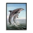 thumbnail image 2 of Stupell Industries Breaching Dolphins Water Splash Coastal Painting Gray Framed Art Print Wall Art, 2 of 5