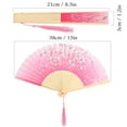 thumbnail image 2 of Spencer Womens Handheld Folding Fan, Line Dancing Fans, Floral Pattern Hand Held Fans Silk Fans with Tassel for Dancing Decorations Gift, 2 of 9