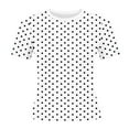 thumbnail image 4 of Miluxas Womens Crewneck Short Sleeve T-Shirts Summer Crop Tops Polka Dots Tight Slim Fit Going Out Tee Top White XL(XL), 4 of 7