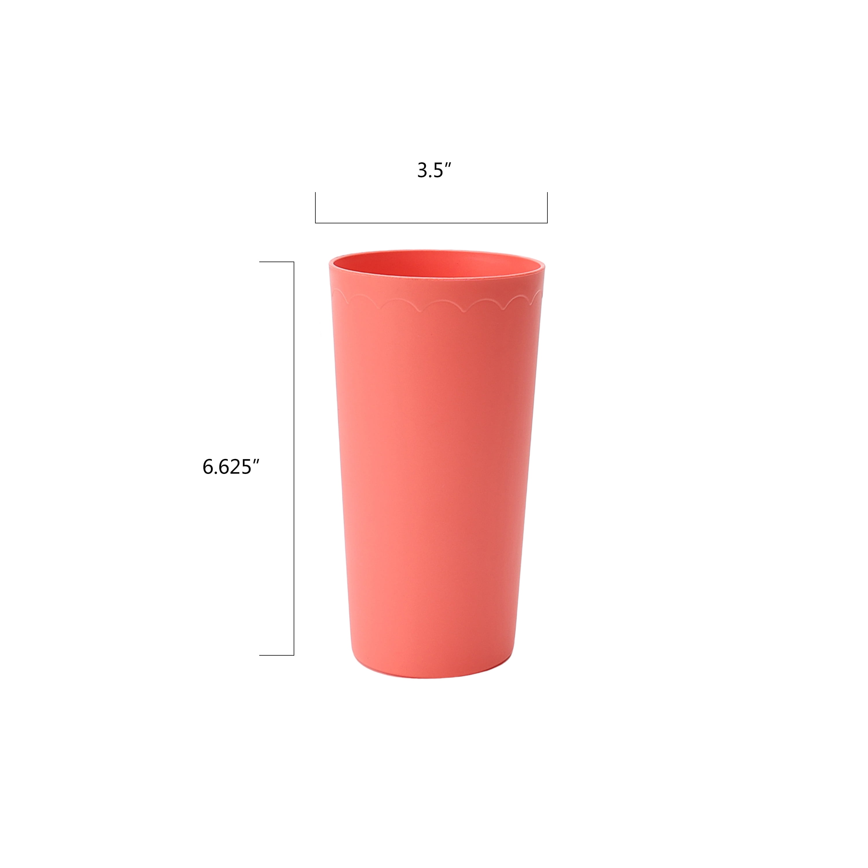 Mainstays 30-Piece Plastic Scalloped Dinnerware Bundle Set, Coral