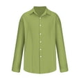thumbnail image 2 of WREESH Men's Fashion Button Down Shirts Casual Solid Color Long Sleeve Turndown Collar Shirts Elegant Tops Green, 2 of 6