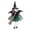 A003- Green, variant on Witch Halloween Decorations 9.5 Inch Purple Hanging Witch Figurine with Broom Cute Spooky Indoor Halloween Decor for Home Party Mantel Window Display 1 Pack