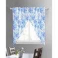 thumbnail image 3 of Blue Flowers Swag Valances for Windows, Watercolor Summer Botanical Floral Rod Pocket Sheer Valances for Large Windows, Swag Toppers Light Filtering for Kitchen Living Room 2 Panels 36''x63'', 3 of 5