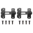 thumbnail image 1 of Uxcell 2-Pack Pestillo de Puerta, Pestillo Deslizante de Acero Inoxidable de 4 Pulgadas para Puerta de Granero [Negro Mate], 1 of 7