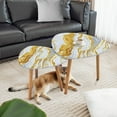 thumbnail image 2 of Set of 2 Triangle End Table Retro White Gold Marble Marble Patterns Gold Veins Set of 2 Side Tables End Tables, Nesting Tables for Living Room, 2 of 5