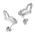 thumbnail image 5 of Yoursfs Silver Open Heart Stud Earrings for Women Platinum Plated Cubic Zirconia Earrings Studs Hypoallergenic Earring Jewelry for Wife Girlfriend Gifts, 5 of 6