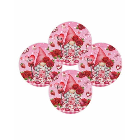 Valentine s Day Round Placemats Set of 4 Red Rose Gnome Place Mats Washable Woven Placemat Bow Knot Cake Pink Plaid Circle Braided Table Mat for Kitchen Dining Table Wedding Party Home Decor 15 Inch Valentine s Day Round Placemats Set of 4 Red Rose Gnome Place Mats Washable Woven Placemat Bow Knot Cake Pink Plaid Circle Braided Table Mat for Kitchen Dining Table Wedding Party Home Decor 15 Inch