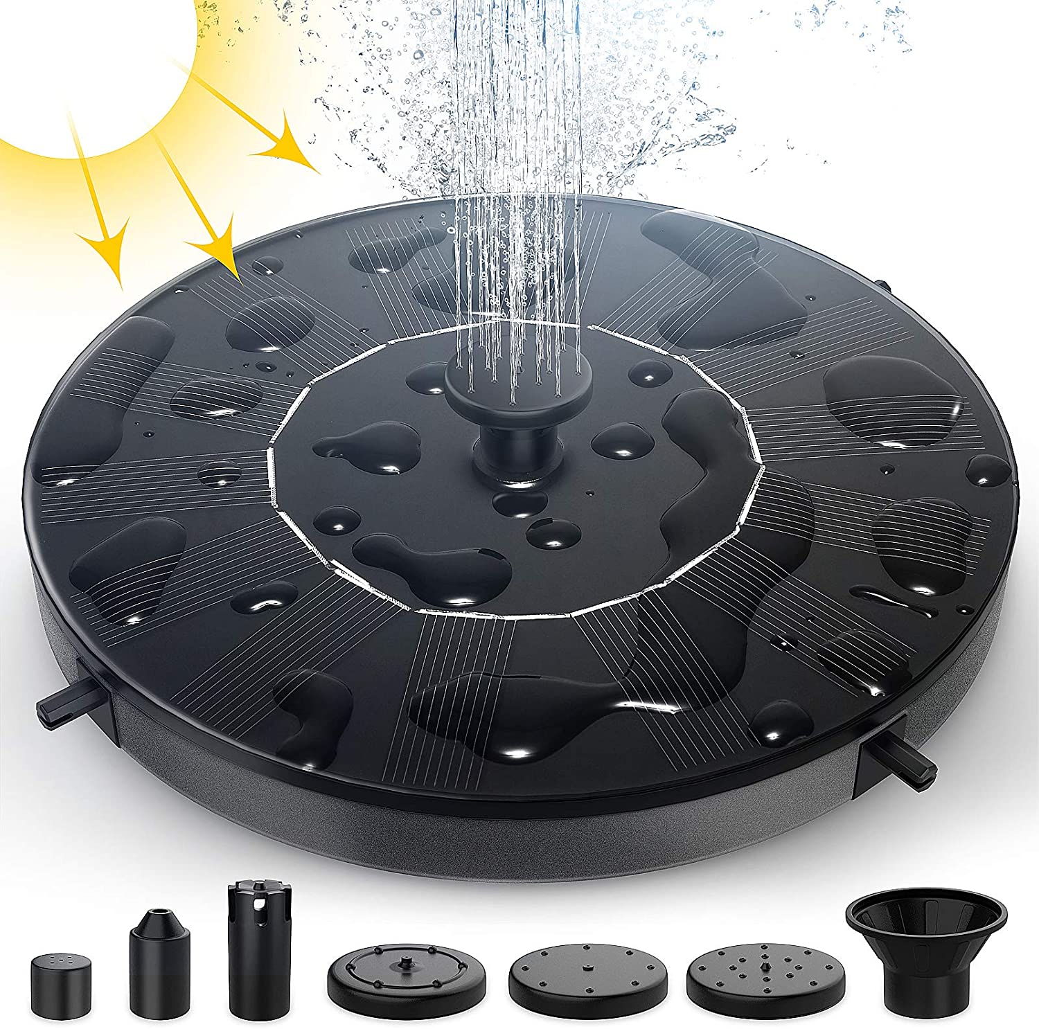 Outdoor garden solar fountain, solar waterfall fountain pump, mini