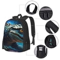 thumbnail image 3 of Balery Starry Sky Colorful Crocodile A Backpack for Men and Women - Durable 600D Oxford Cloth -Large Capacity, Water-Resistant School, Travel, and Hiking Bag, 3 of 7