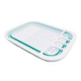 thumbnail image 2 of SAMMART Collapsible Dish Drainer - Foldable Drying Rack Set - Portable Dinnerware Organizer - Space Saving (1, White/Lake Green, 2 of 6