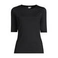 thumbnail image 3 of Lands' End Women's Plus Size SunShade UPF 50 Elbow Sleeve Rash Guard Swim Tee, 3 of 4