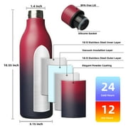 BJPKPK Insulated Water Bottles with Strap,25oz Stainless Steel Metal Flask,Cyclone