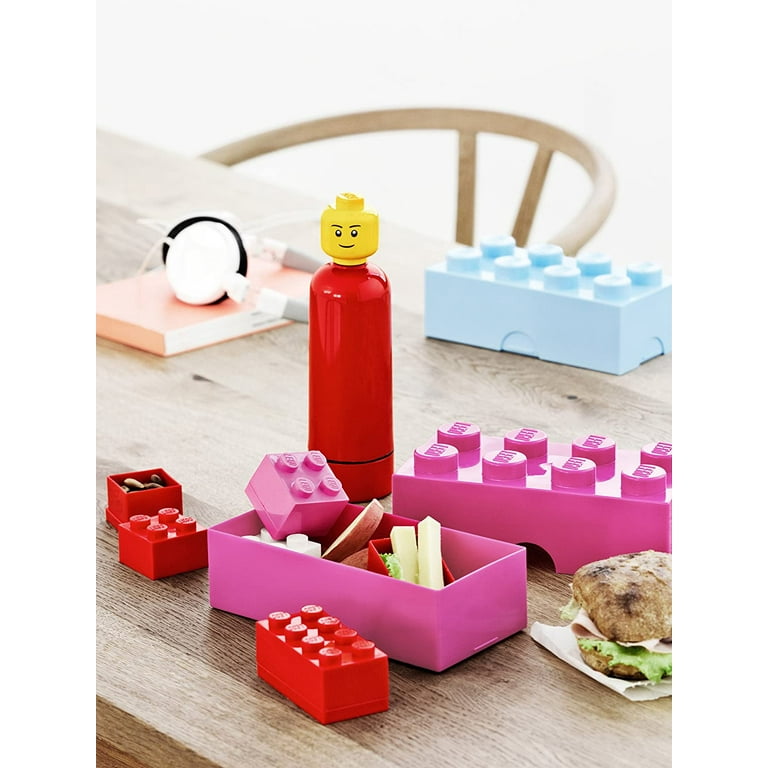 LEGO Lunch Box, Medium Pink, Food-Safe Storage Container, Reusable
