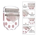 thumbnail image 4 of 17 Keys Thumb Piano,Transparent Cat Paw Portable Finger Piano with Carry Box Musical Note Stickers Tuning Hammer, 4 of 6