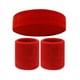 thumbnail image 1 of Nvzi Conjunto de muñequeras deportivas, conjunto de muñequeras deportivas que absorben la humedad y el sudor, muñequera de tela súper cómoda (roja), 1 of 5