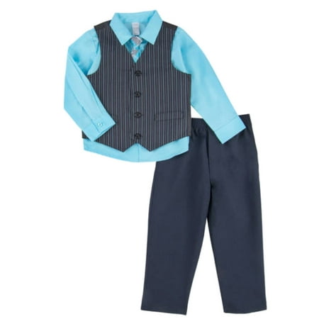 Infant & Toddler Boys Suit Blue & Black Pin Stripe Holiday Dress Up Outfit