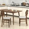 thumbnail image 4 of Gymax Dining Chairs Set of 4 w/ Rubber Wood Frame Padded Seat Curved Back Living Room White, 4 of 10
