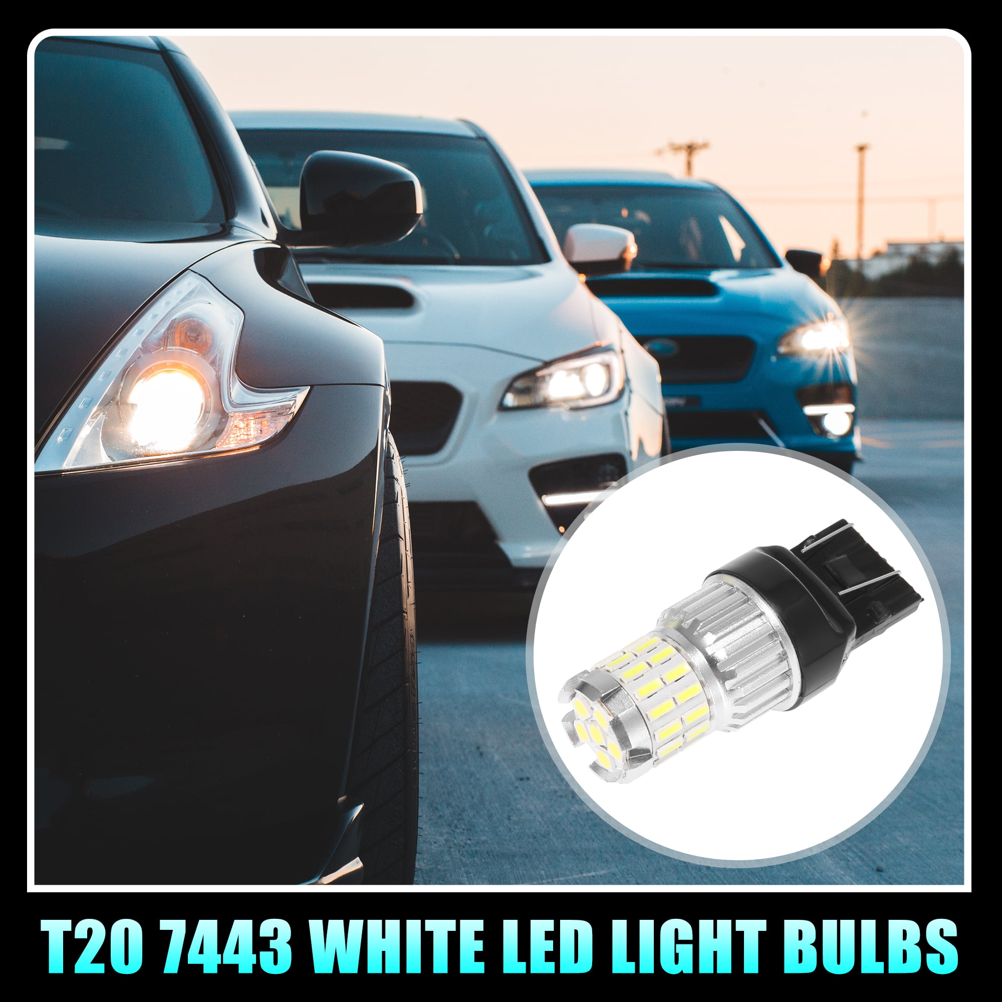X AUTOHAUX 2 Pcs T20 7443 White LED Light Bulbs Replacement Universal for Turn Signal Light