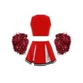 thumbnail image 2 of YIZYIF Cheer Leader Costume for Girls High School Cheerleading Uniforms Tank Top with Skirt Pompoms Outfit Set Red 8, 2 of 7