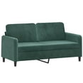 thumbnail image 2 of vidaXL 2 Piece Sofa Set Dark Green Velvet, 2 of 4