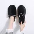 thumbnail image 4 of HNMKIU Elegant Women's Cozy Home Slippers Warm Flat Scuff with Rhinestone Detail for Autumn Winter Relaxation Z01_Black,6.5, 4 of 7