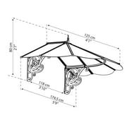 Palram - Canopia Lily Victorian Acrylic Door Awning, 6 W x 4 D x 2 H, Black