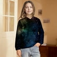 thumbnail image 2 of Toddler Girls Graphic Hoodie Galaxy Print Long Sleeved Hooded Sweatshirt with Pockets Casual Outerwear Size 3-4T , Black, 2 of 8