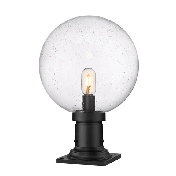 599PHB-533PM-BK-Z-Lite-Laurent - 1 Light Outdoor Pier Mount Light with Square Base In Modern Style-17.75 Inches Tall and 12 Inches Wide