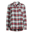 thumbnail image 5 of Time and Tru Women's Button Down Flannel Shirt with Long Sleeves, Sizes XS-3XL, 5 of 6