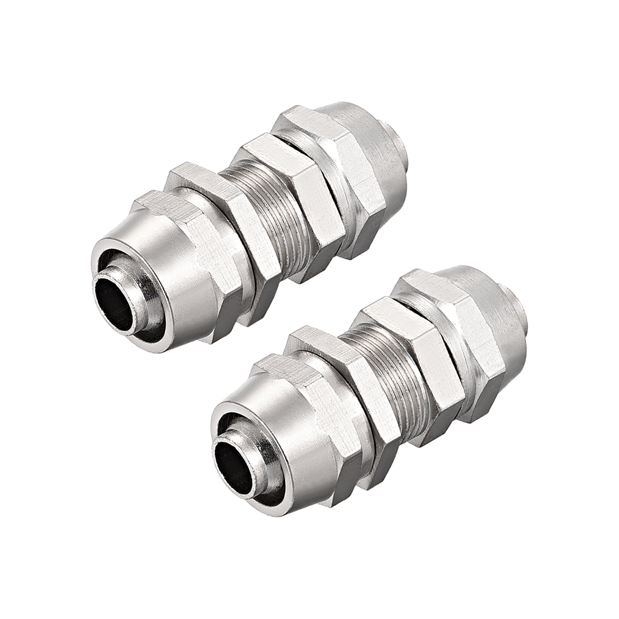 10mm Tube ID Quick Fittings,Brass Nickel Plated Bulkhead Union Hose