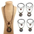 thumbnail image 2 of UDIYO Vintage Women Jewelry Dragon Leaf Wood Circle Necklace Multi-layer Sweater Chain, 2 of 7