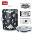 thumbnail image 4 of 12oz Coffee Tumblers Gray Dinosaurs Exotic Leaves Stainless Steel Vacuum Insulated Travel Tumbler Coffee Cups Mug with Lid and Straw with Cleaning Brush for Cold & Hot Drinks, 4 of 5