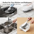 thumbnail image 6 of OVENTE Multipurpose Household Cleaning Kit, Deep Cleaning Brush Set with Wiper & Dustpan, Ergonomic Handle & Stiff Bristles, Ideal for Cleaning Kitchen, Bathroom, Dishes, Tiles & Sink, White CTB018WG, 6 of 10