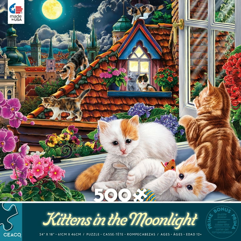 Ceaco Kittens in the Moonlight (Image World) Kevin Whitlark 500