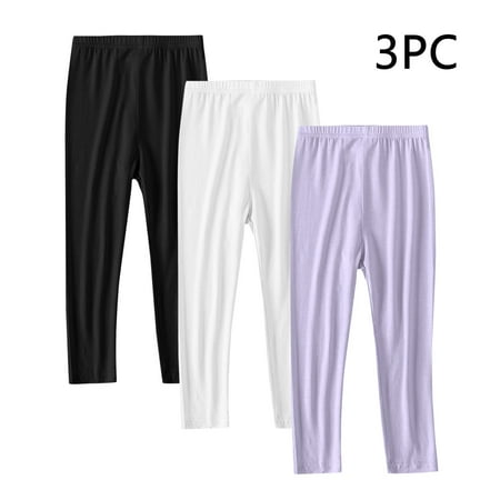 3PC Girls Compression Leggings Girl Clothing Girls Summer Pants Bottoms for Girls Pants for Girl Clothes Girls Kids Girls Clothes 3T Purple