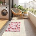 thumbnail image 4 of Yayeee Doormat for Inside 20"x32" Absorbent Low-Profile Washable Non-Slip Rubber Backed Entryway Rug, Pink Floral Strawberry Pattern, 4 of 8