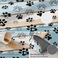 5x7 Area Rug, Blue Beige Paw Print Low Pile Washable Rugs for Bedroom ...